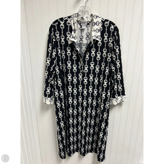 Dress Casual Midi By Chicos In Black & White, Size: Xl