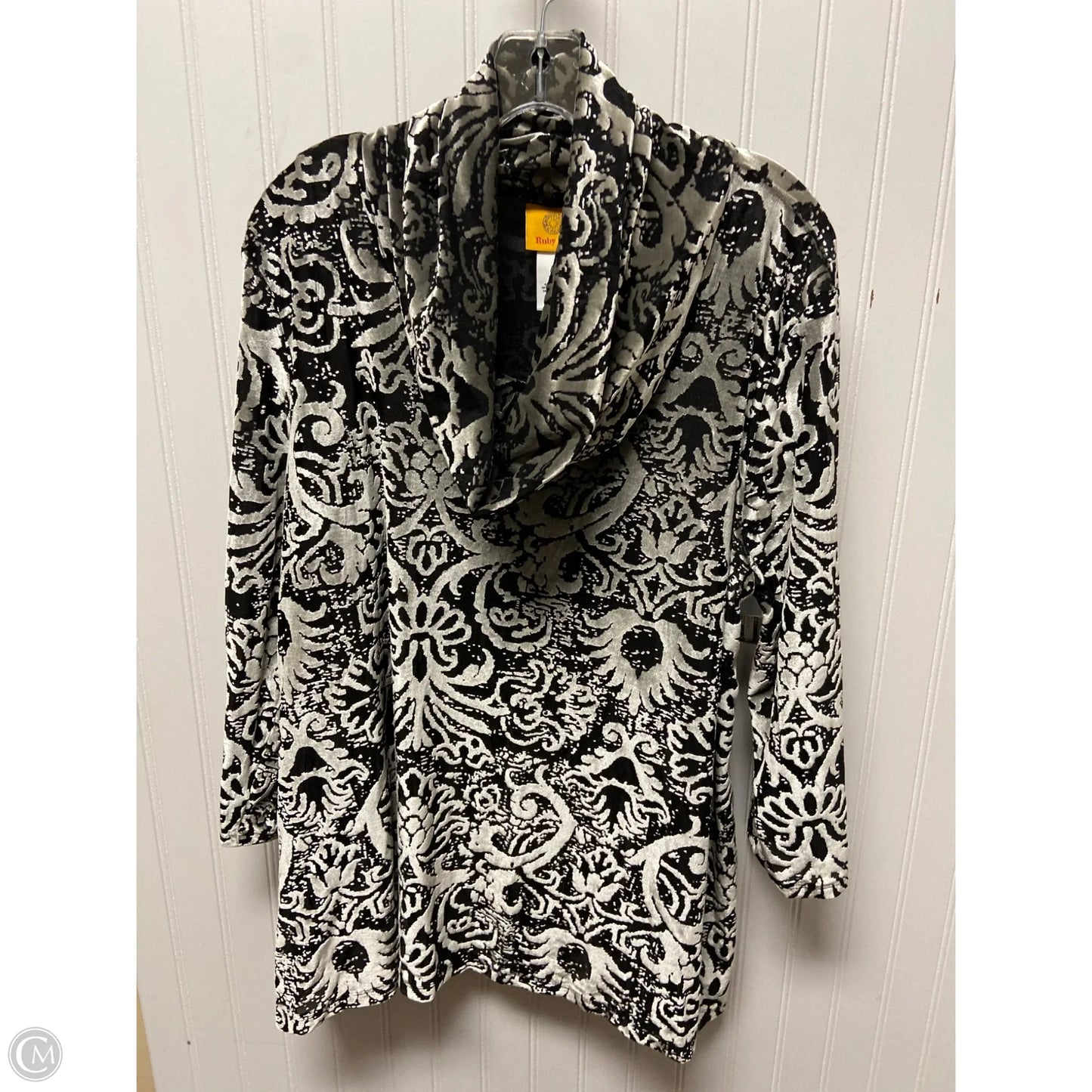 Top Long Sleeve By Ruby Rd In Black & Silver, Size: Xl
