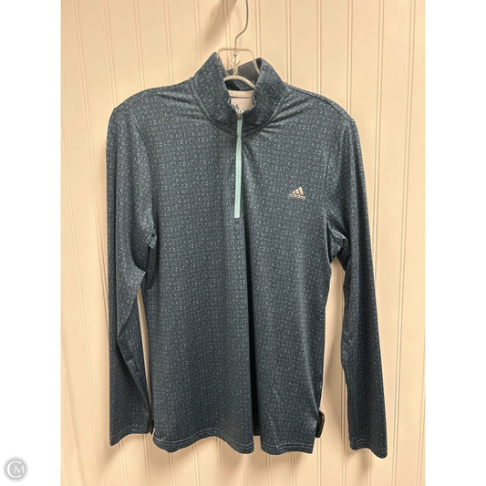 Athletic Top Long Sleeve Collar By Adidas In Blue, Size: M