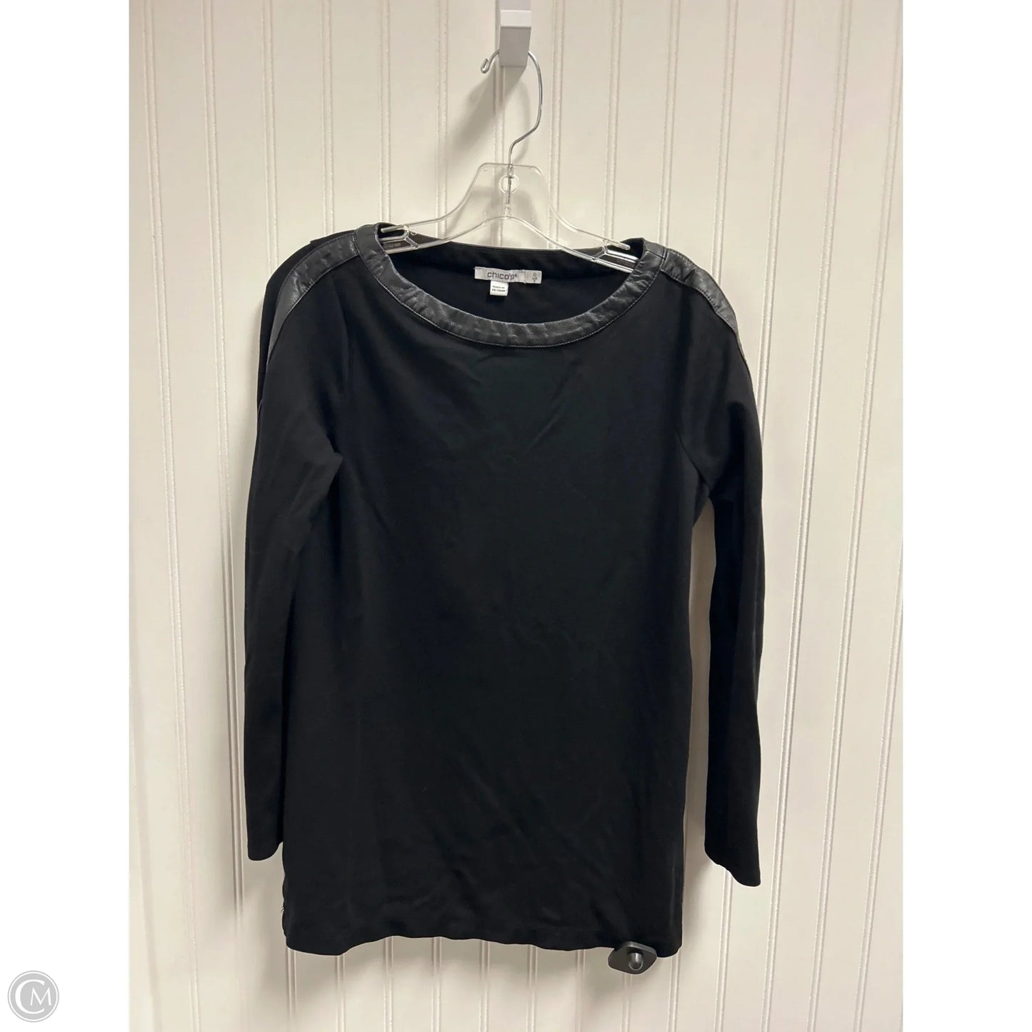 Top Long Sleeve By Chicos In Black, Size: S