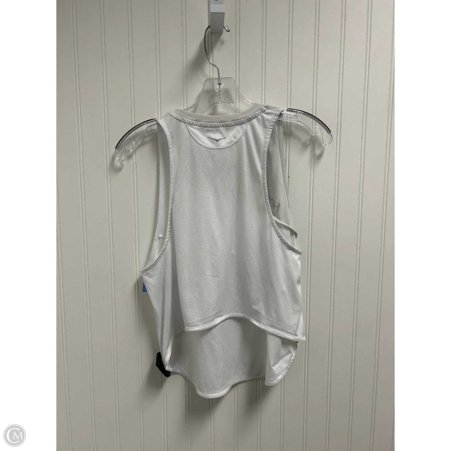 Athletic Tank Top By Hoka In Grey & White, Size: L