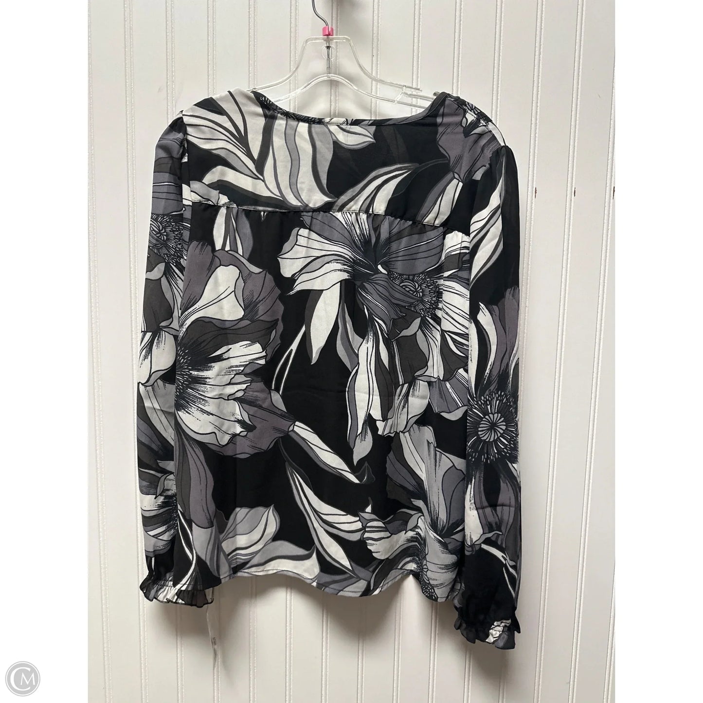 Top Long Sleeve By Zac And Rachel In Black & White, Size: M