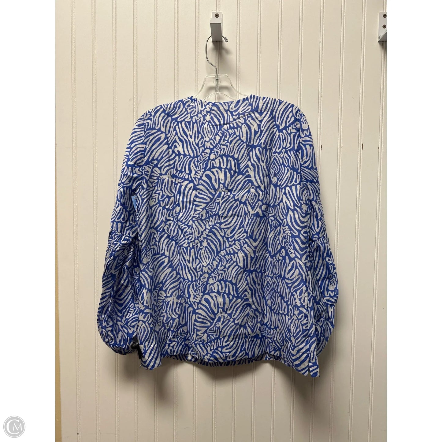 Top Long Sleeve Designer By Lilly Pulitzer In Blue & White, Size: Xs