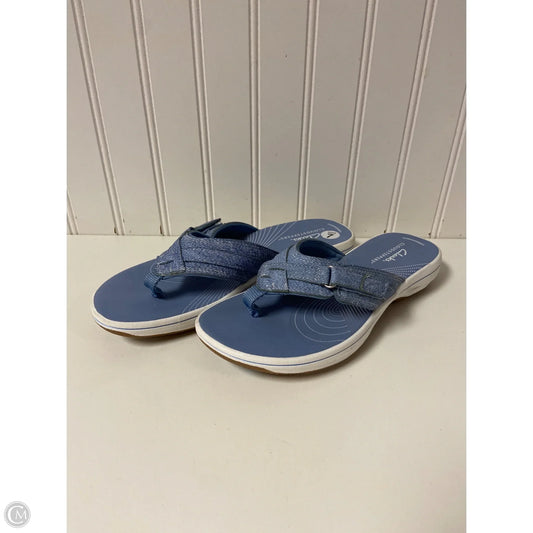 Sandals Flip Flops By Clarks In Blue Denim, Size: 7