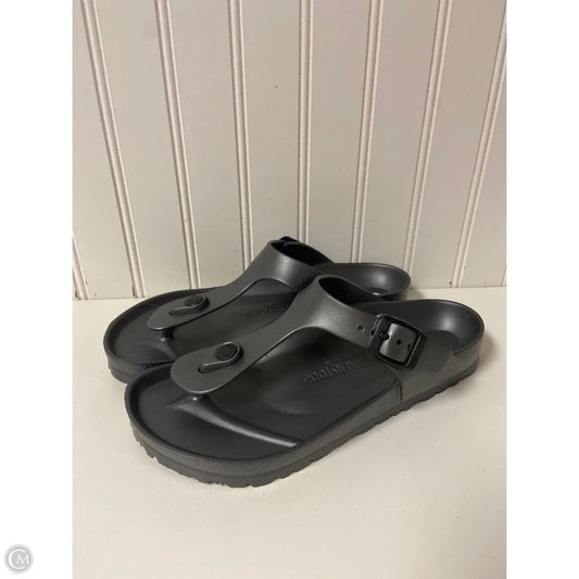 Sandals Flip Flops By Birkenstock In Grey, Size: 6.5