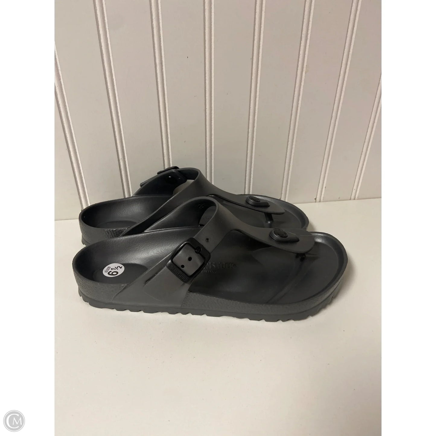 Sandals Flip Flops By Birkenstock In Grey, Size: 6.5