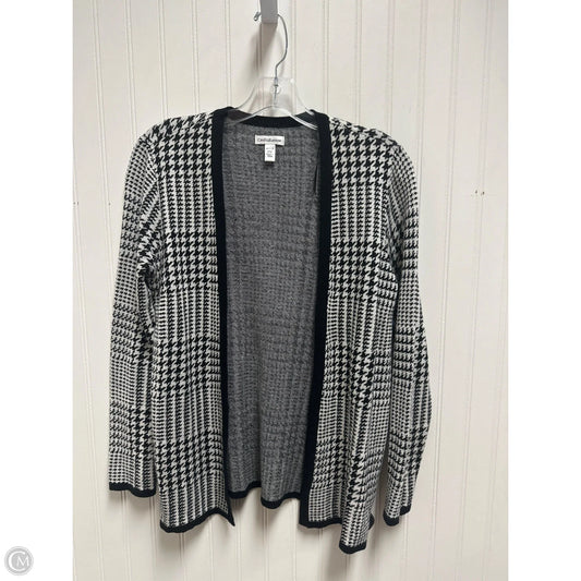Sweater Cardigan By Croft And Barrow In Black & White, Size: Mp