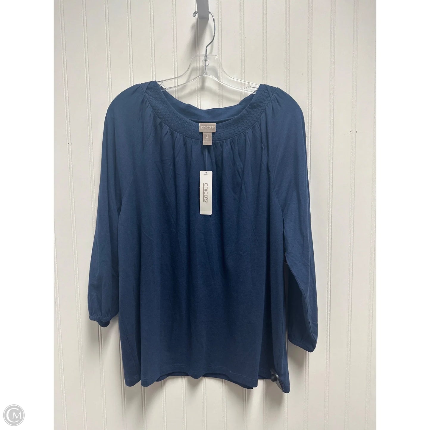Top 3/4 Sleeve By Chicos In Blue, Size: Xl
