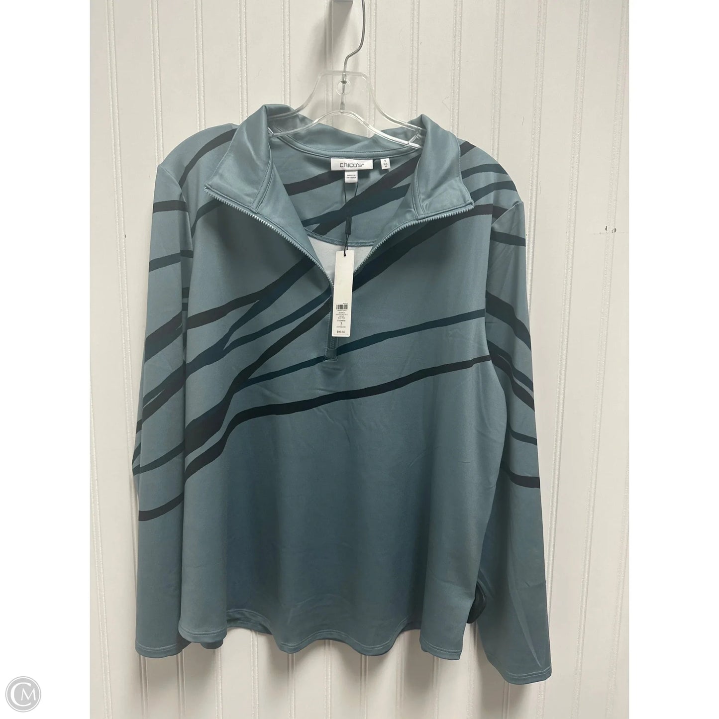 Athletic Jacket By Chicos In Blue, Size: Xl