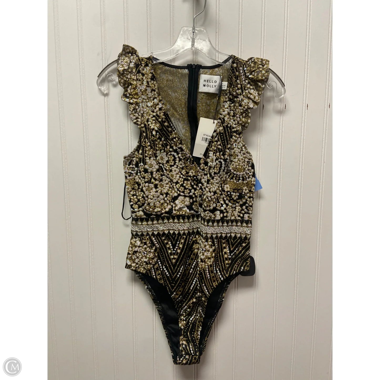 Bodysuit By Hello Molly In Black & Gold, Size: S