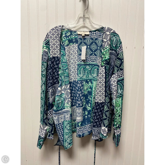 Top Long Sleeve By Loft In Blue & Green, Size: M