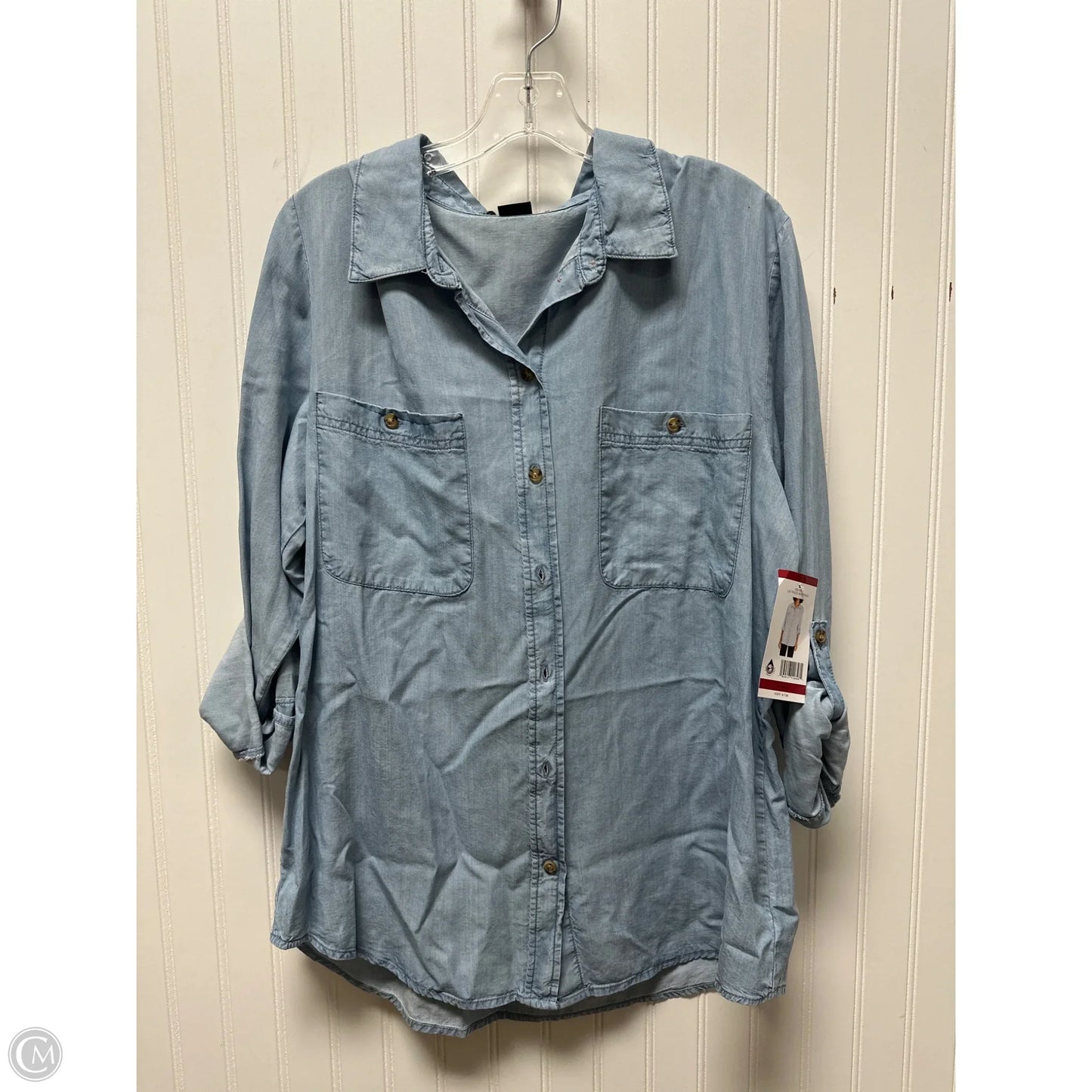 Top Long Sleeve By Social Standard By Sanctuary In Blue Denim, Size: Xl