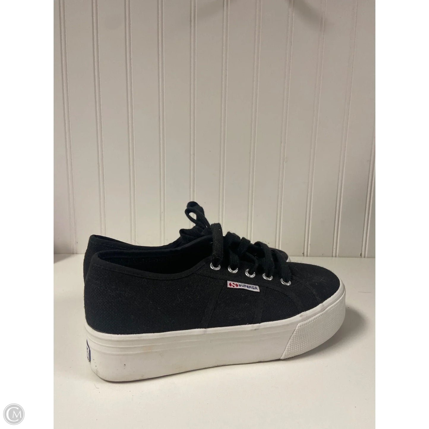 Shoes Sneakers By Superga In Black, Size: 6.5