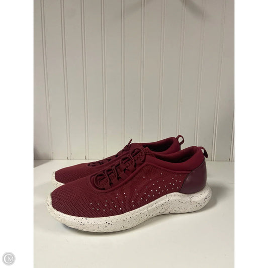Shoes Sneakers By Clarks In Maroon, Size: 7