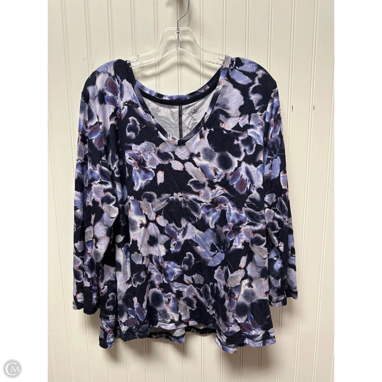 Top 3/4 Sleeve By St Johns Bay In Floral Print, Size: Xxl