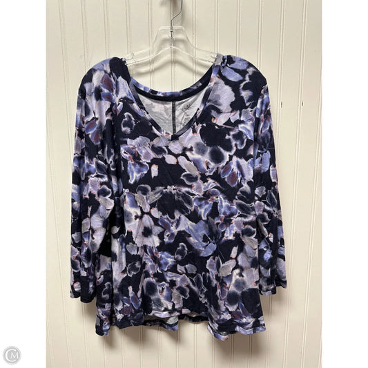 Top 3/4 Sleeve By St Johns Bay In Floral Print, Size: Xxl