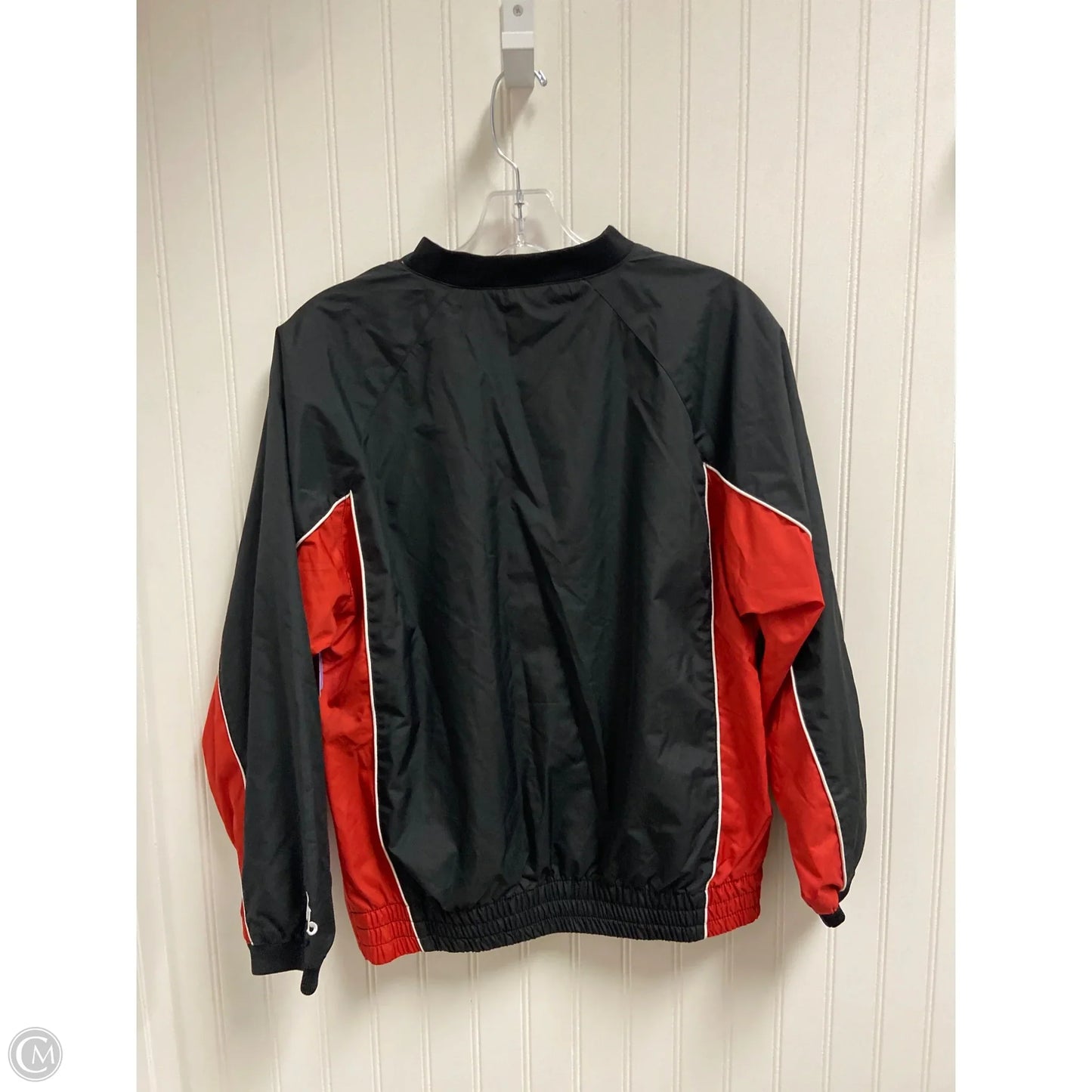 Jacket Windbreaker By Nfl In Black & Red, Size: M