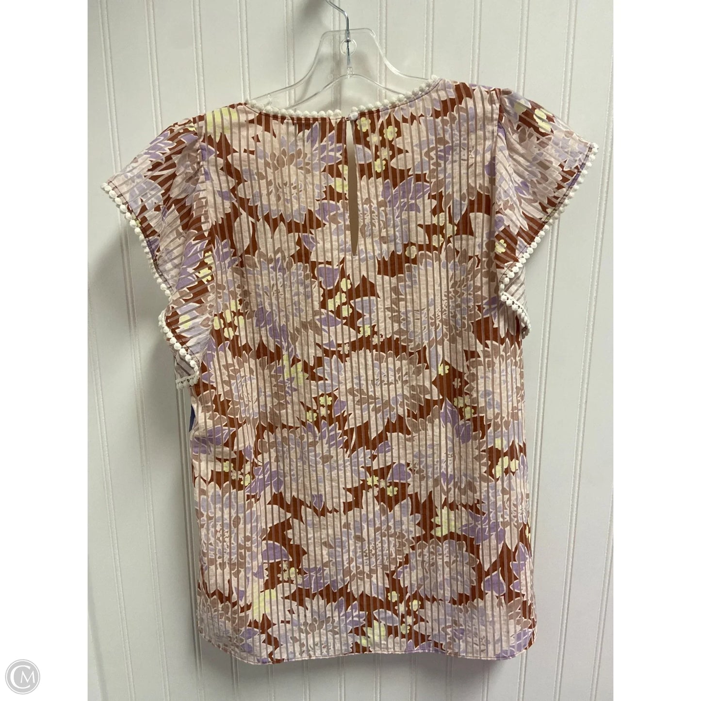 Top Short Sleeve Designer By Kate Spade In Black & Purple, Size: L