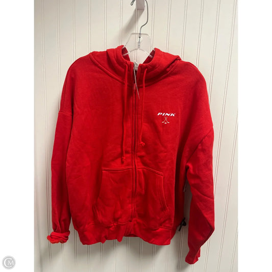 Sweatshirt Hoodie By Pink In Red, Size: S