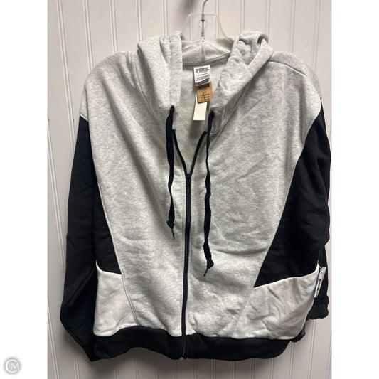 Sweatshirt Hoodie By Pink In Grey, Size: L