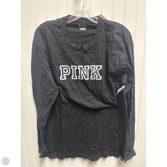 Top Long Sleeve By Pink In Black, Size: L