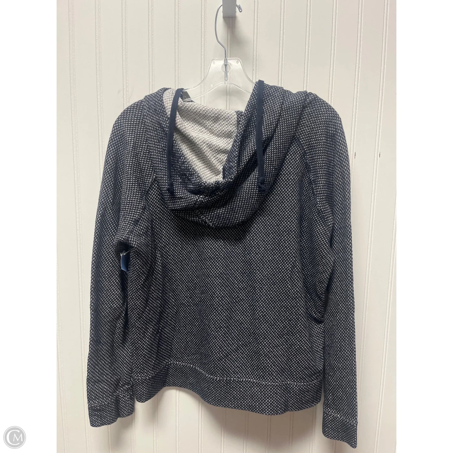 Sweatshirt Hoodie By Lucky Brand In Blue & Cream, Size: M