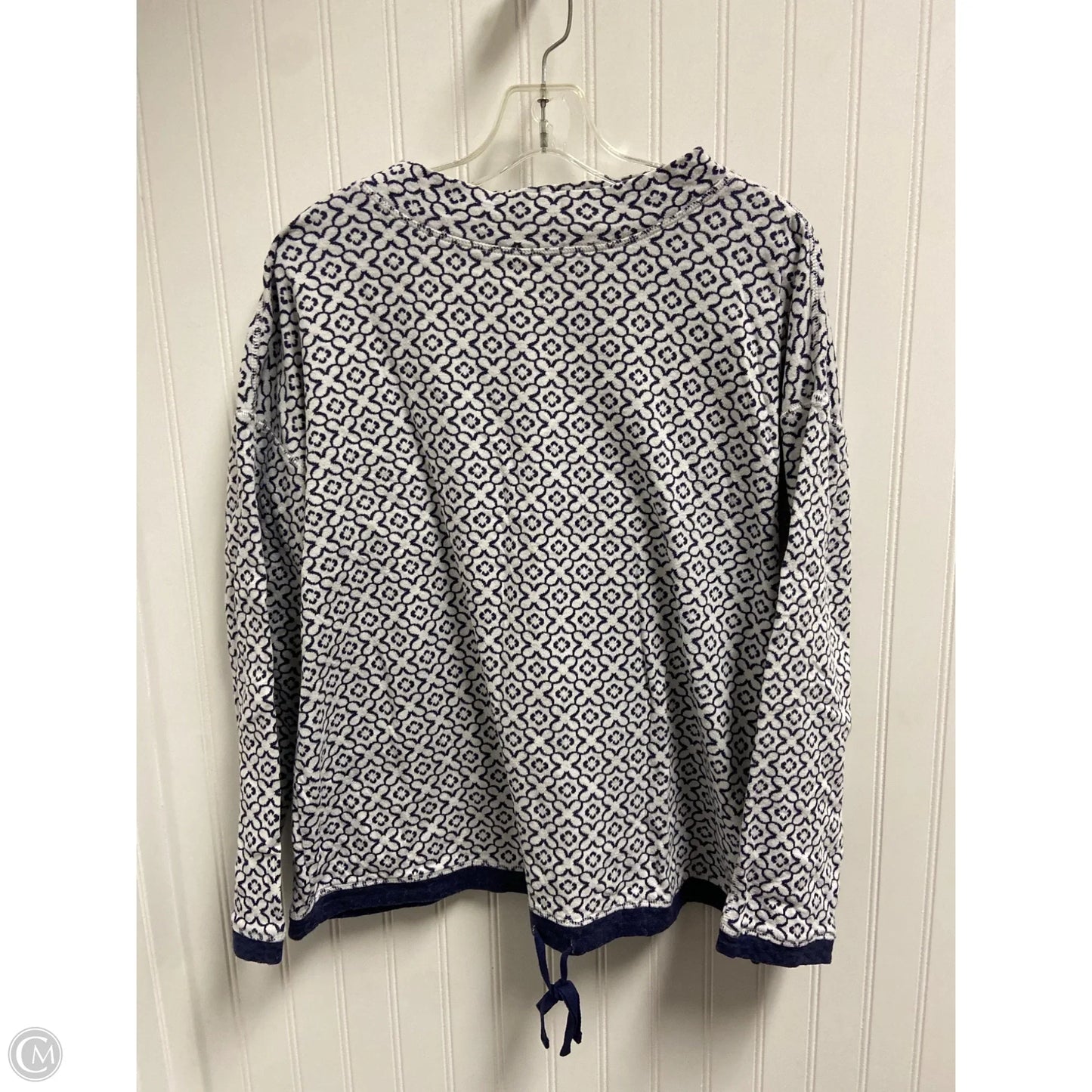 Sweater By Talbots In Blue & White, Size: L