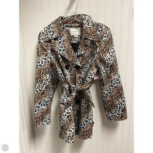 Coat Trench Coat By Jaclyn Smith In Animal Print, Size: L