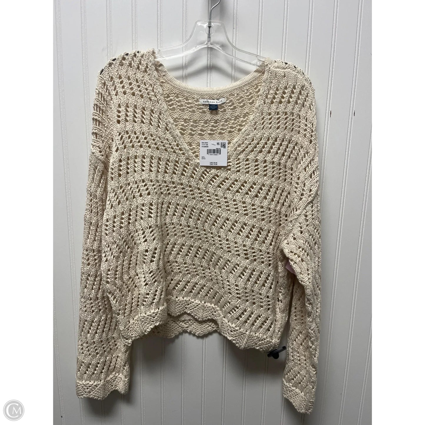 Sweater By American Eagle In Cream, Size: L