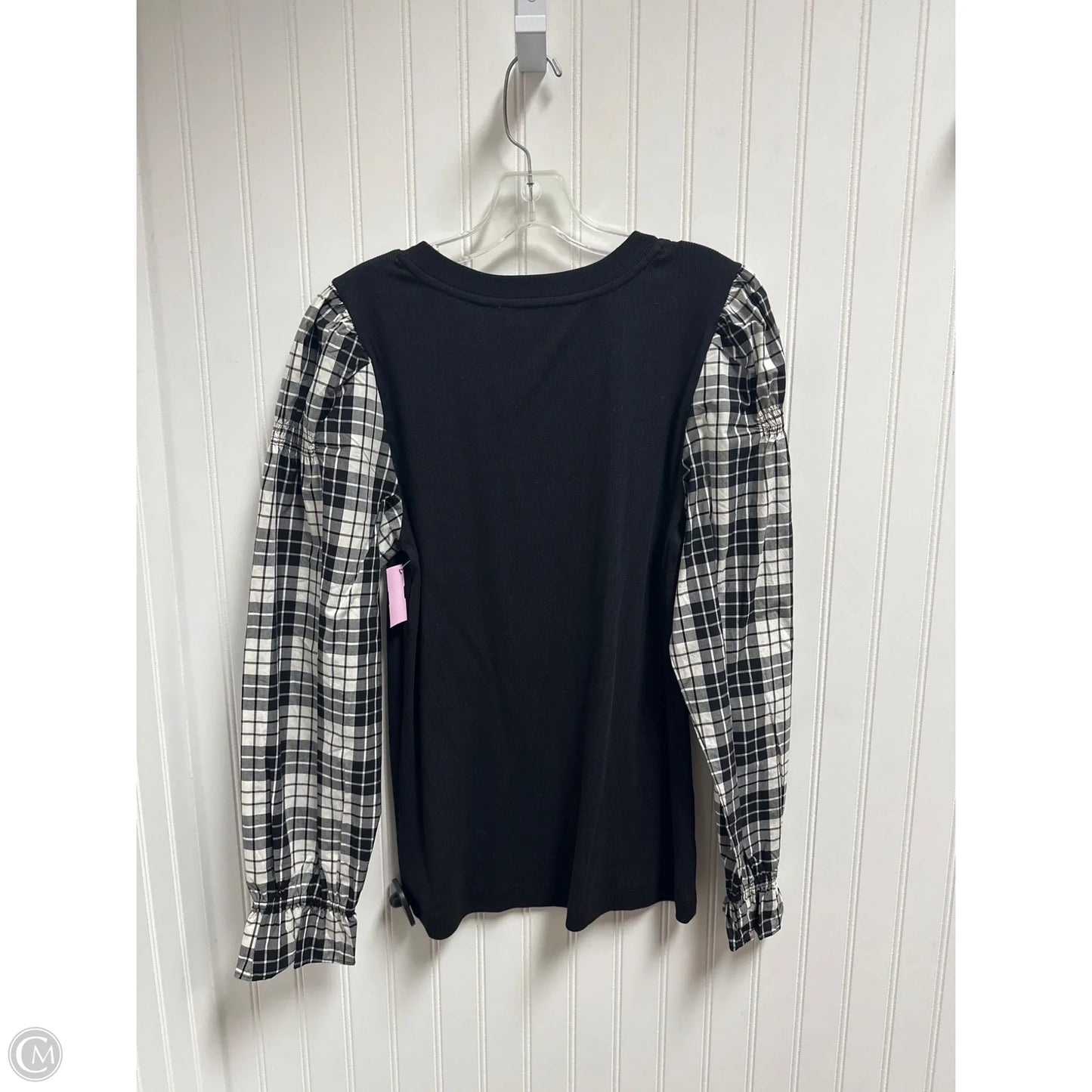 Top Long Sleeve By Loft In Black & White, Size: L