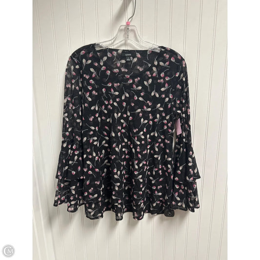 Top Long Sleeve By Alfani In Black & Pink, Size: S