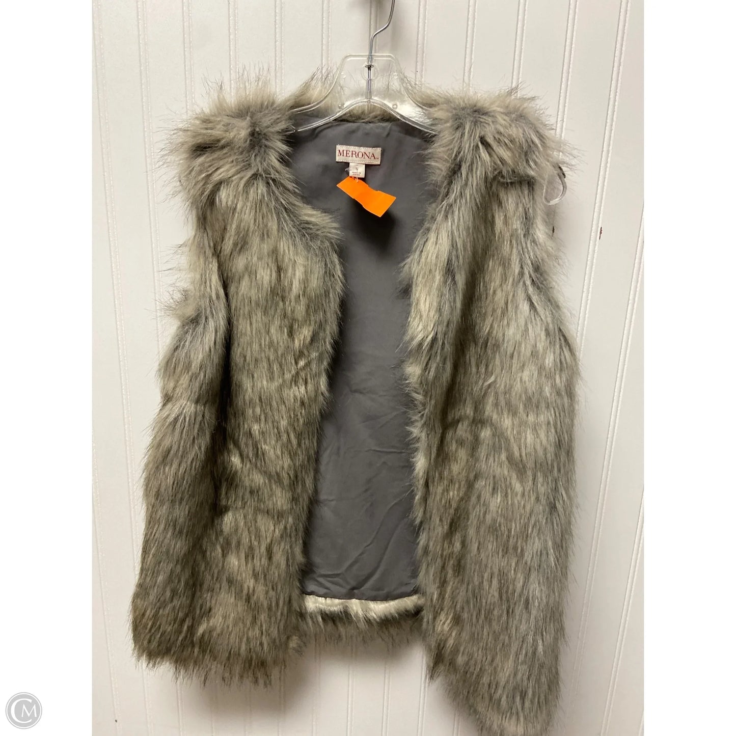 Vest Faux Fur & Sherpa By Merona In Grey, Size: S