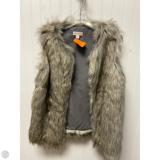 Vest Faux Fur & Sherpa By Merona In Grey, Size: S