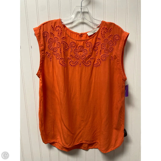 Top Sleeveless By Loft In Coral, Size: M