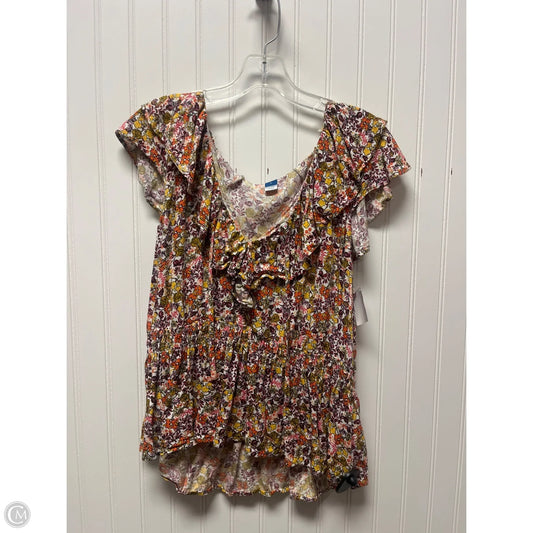 Top Short Sleeve By Old Navy In Floral Print, Size: L