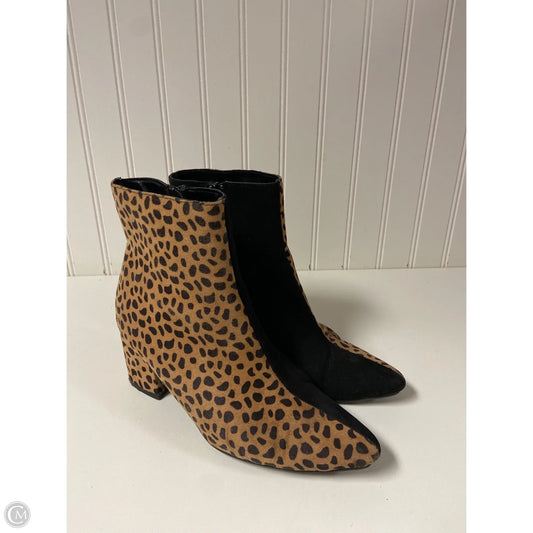Boots Ankle Heels By Bamboo In Animal Print, Size: 6.5
