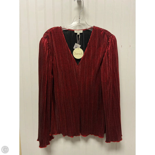 Top Long Sleeve By Chenault In Red, Size: Xl