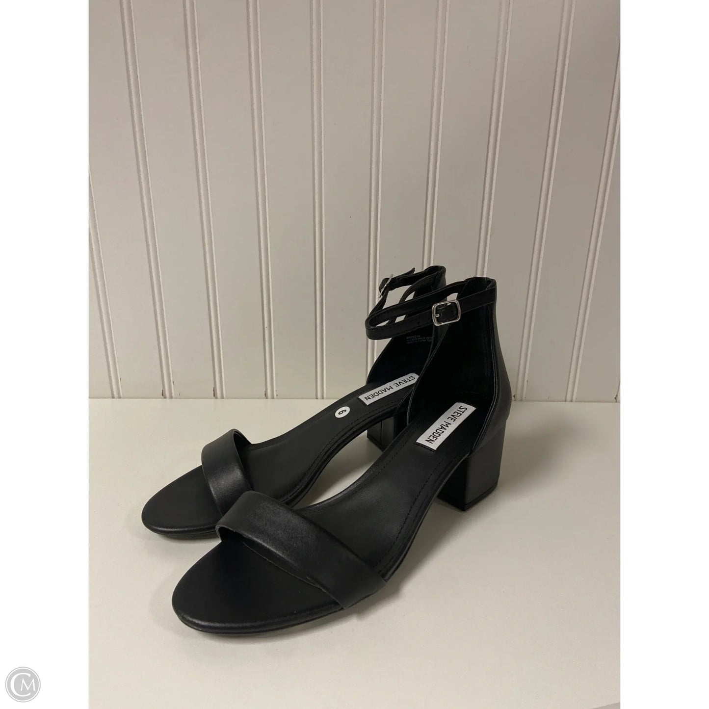 Sandals Heels Block By Steve Madden In Black, Size: 9