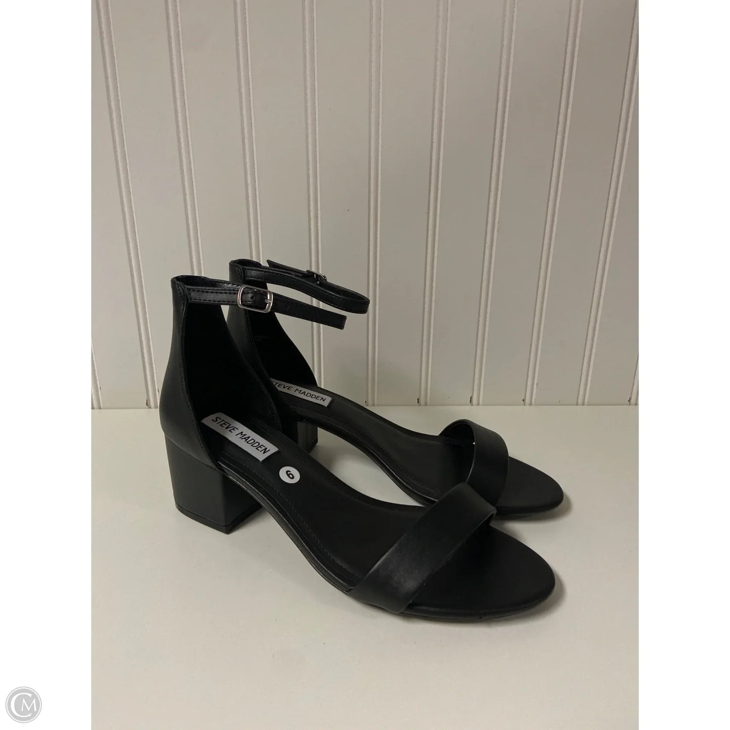 Sandals Heels Block By Steve Madden In Black, Size: 9