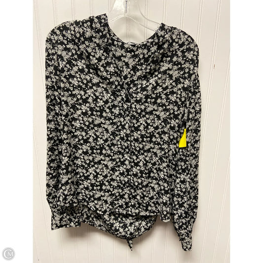 Top Long Sleeve By Express In Black & White, Size: S