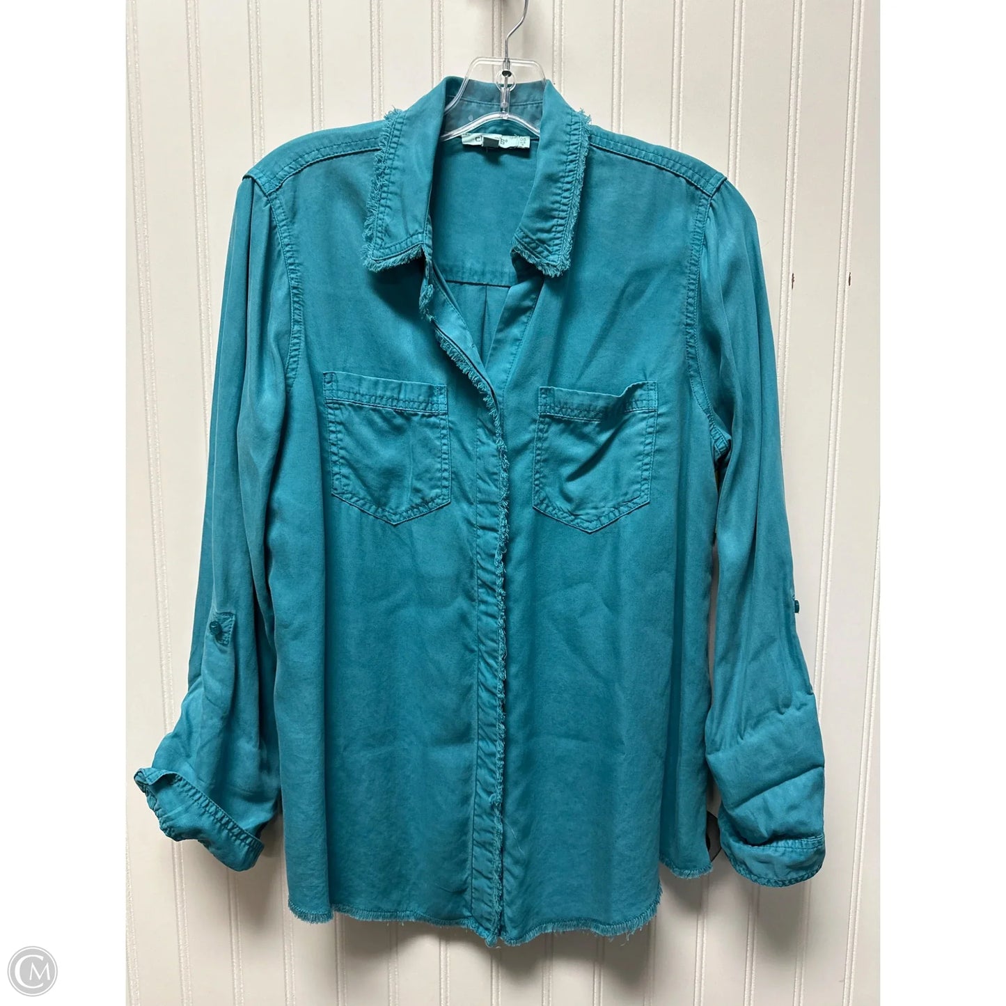 Top Long Sleeve By Chicos In Teal, Size: S