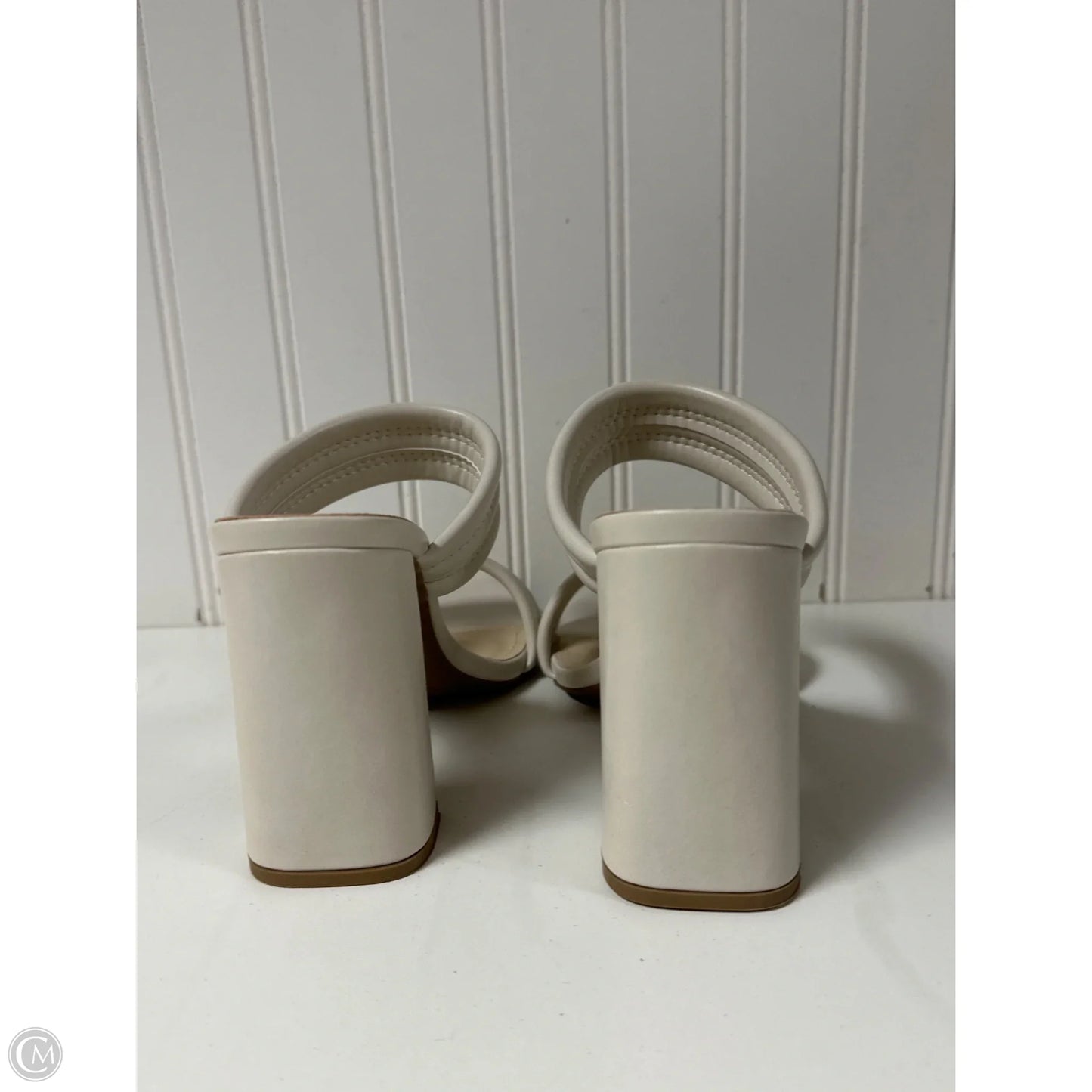 Sandals Heels Block By Bamboo In Ivory, Size: 8.5