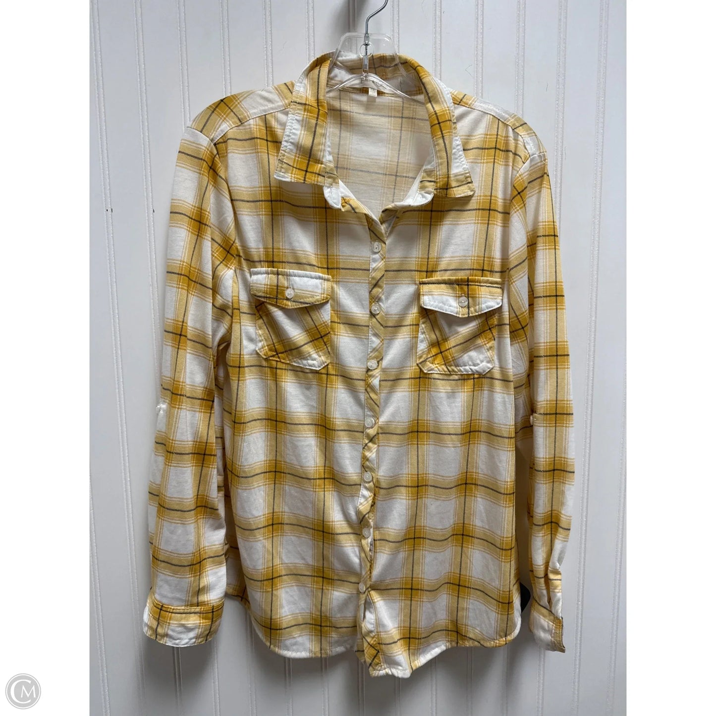 Top Long Sleeve By Eden & Olivia In Plaid Pattern, Size: 1x