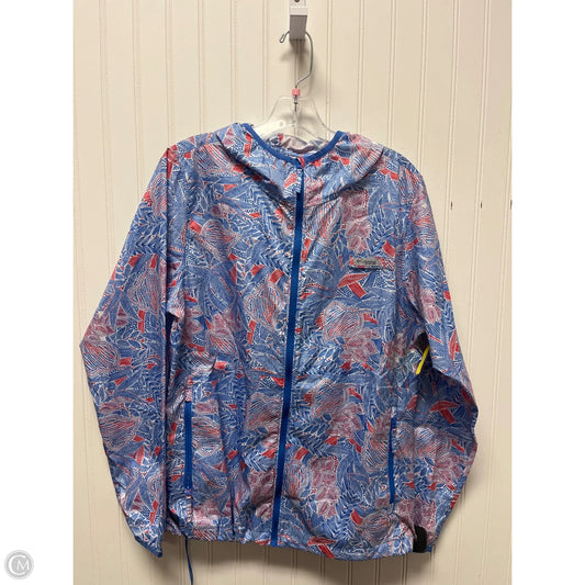 Jacket Windbreaker By Columbia In Blue & Red & White, Size: M