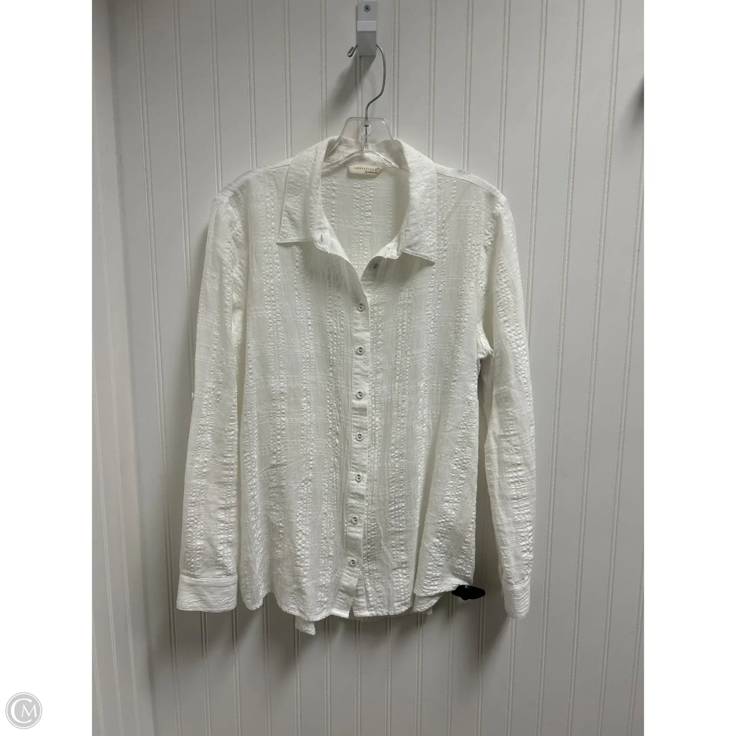 Top Long Sleeve By Love Stitch In White, Size: S