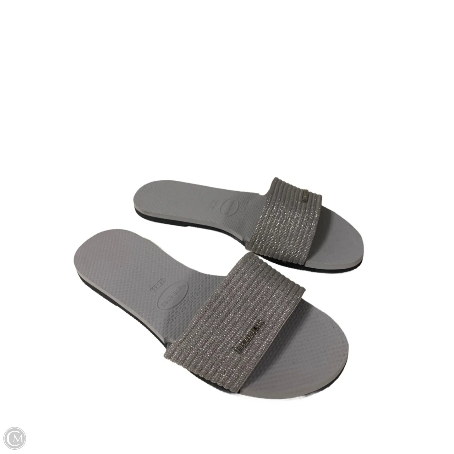 Sandals Flats By Havaianas In Silver, Size: 9