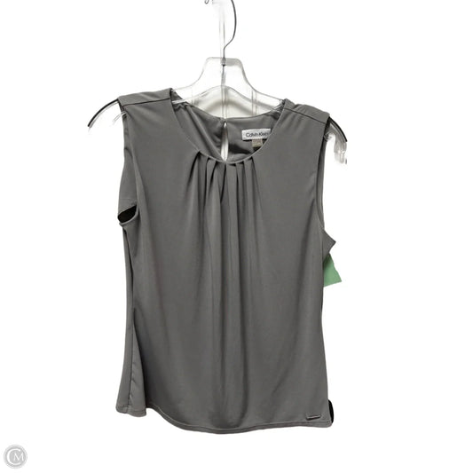 Top Sleeveless By Calvin Klein In Grey, Size: M
