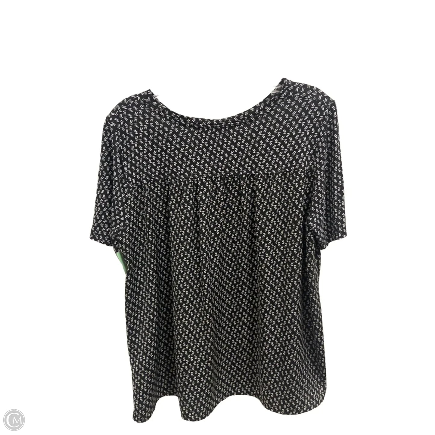 Top Short Sleeve By Loft In Black & White, Size: L