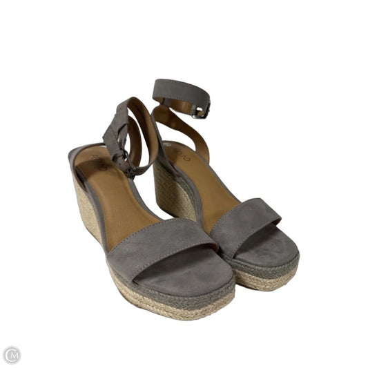Sandals Heels Wedge By Abound In Grey, Size: 8.5