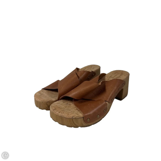 Sandals Heels Block By Kork Ease In Tan, Size: 10